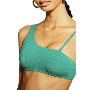 Topshop Ribbed Bikini Top NWOT Sz 10 Beach Vacation Resort Cruise Vibrant